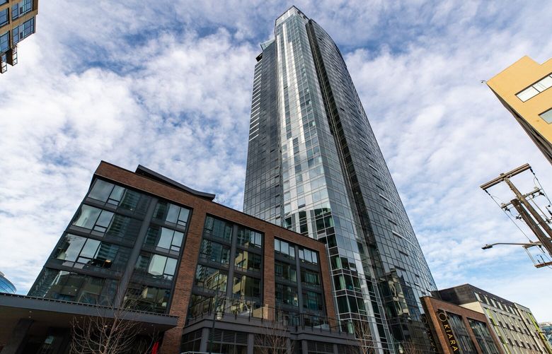 Luxury apartment skyscraper Kiara in South Lake Union on Thursday, Dec. 15, 2022. Billionaire founder of Zara Amancio Ortega has recently agreed to buy the building for $323 million.