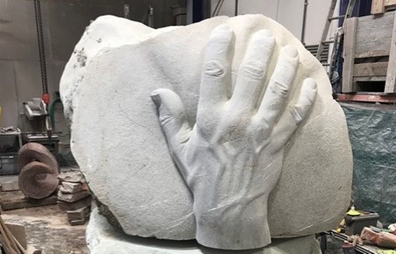 “Stone is on its own schedule,” says local sculptor Dan Webb, who has carved “Move Your Boulder” from Cascade granite for Sound Transit’s Redmond Technology Station. “You can’t just date — you have to get married to it.”
