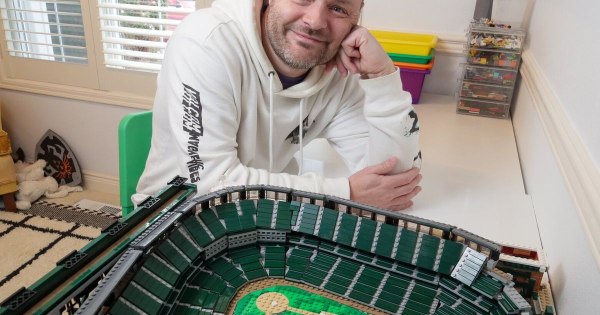 Oakville man builds giant football stadium out of LEGO