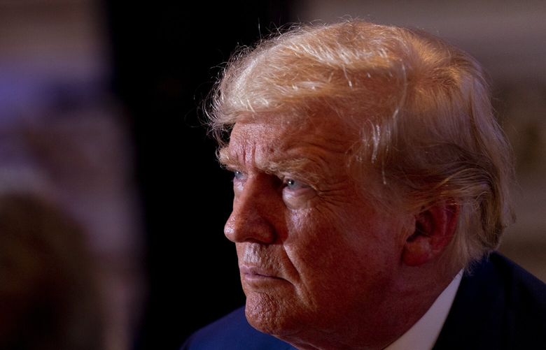 FILE – Former President Donald Trump speaks to guests at Mar-a-lago on Election Day, Tuesday, Nov. 8, 2022, in Palm Beach, Fla. The Democratic-controlled House Ways and Means Committee is expected to vote Tuesday, Dec. 20, on whether to publicly release years of Trump’s tax returns — returns that Trump has tried desperately to shield. (AP Photo/Andrew Harnik, File) WX203 WX203