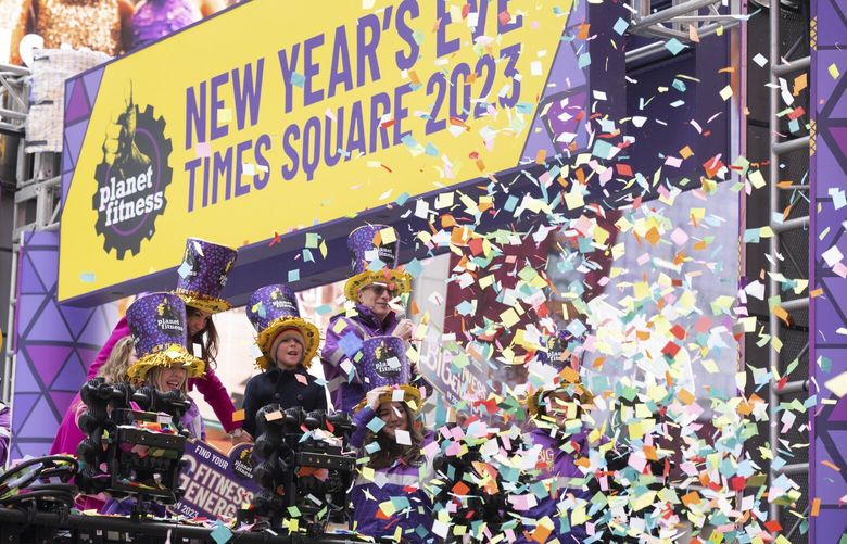 IMAGE DISTRIBUTED FOR PLANET FITNESS – Planet Fitness hosts a confetti test in which confetti is tested for its “air worthiness” prior to New Year’s Eve on Thursday, Dec. 29, 2022 in New York. Planet Fitness encourages everyone to ring in a “Judgement Free” 2023 and celebrate the energy that working out can bring, carrying that “feel good” feeling into the new year. (Loren Matthew/AP Images for Planet Fitness) CPANY601 CPANY601
