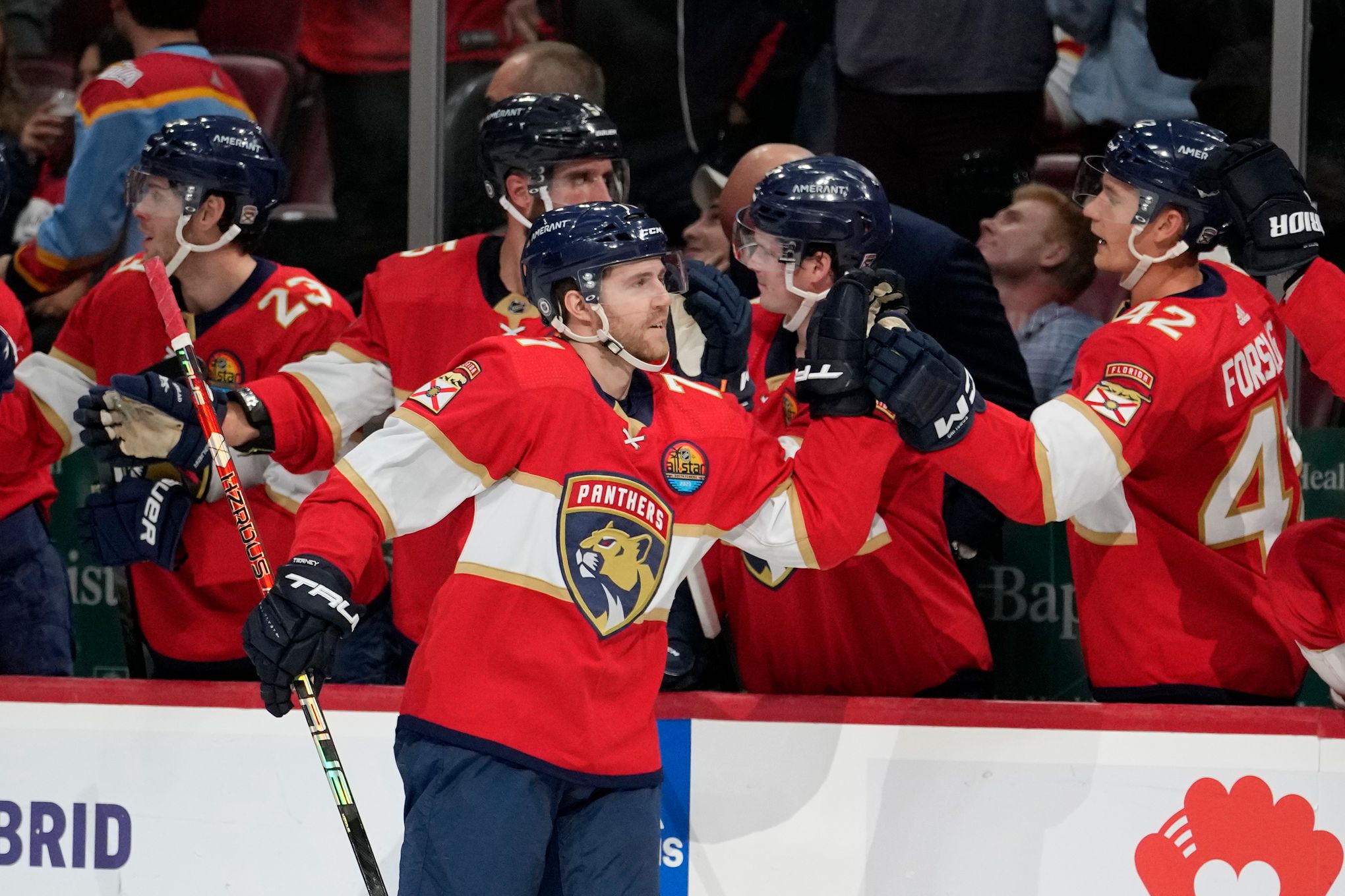 Tierney gets 1st goal for Panthers in 5-1 win over Red Wings