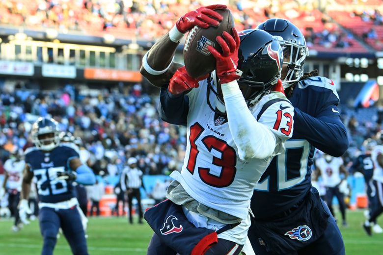 Brandin Cooks of the Houston Texans gets set against the