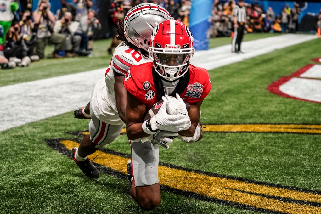 Georgia survives Ohio State in Peach Bowl to reach national title game