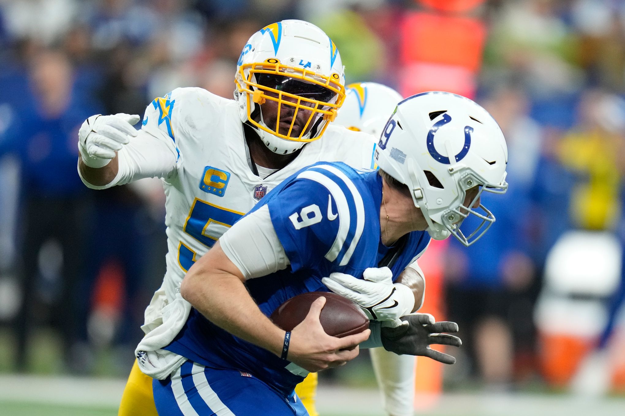 Chargers' Derwin James ejected after helmet hit on Colts' Ashton Dulin