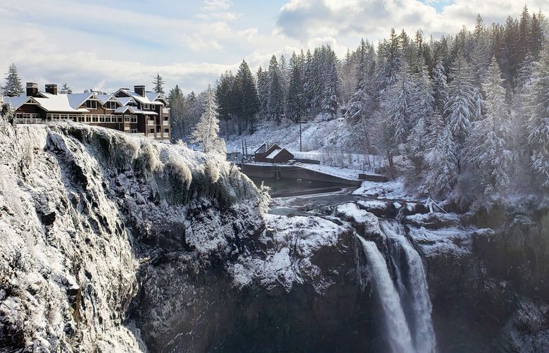 The Salish Lodge, perhaps most famous for its central role in “Twin Peaks,” is majestic in winter.