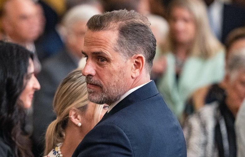 FILE – Hunter Biden, President Joe Biden’s son, at a White House ceremony on July 7, 2022. Federal prosecutors could decide soon whether to indict the president’s son on tax and gun charges, and he faces a fresh round of hostile congressional hearings.  (Haiyun Jiang/The New York Times) XNYT92 XNYT92