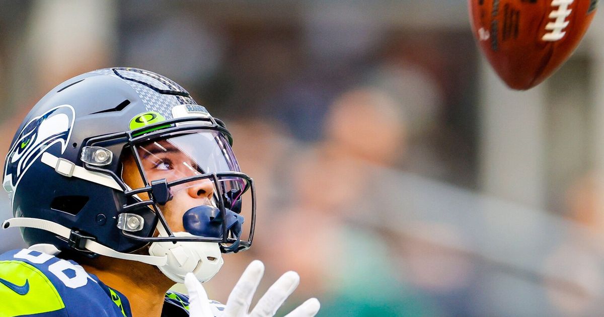 Seattle Seahawks wide receiver Cade Johnson (88) during an NFL Preseason  football game against the Chicago