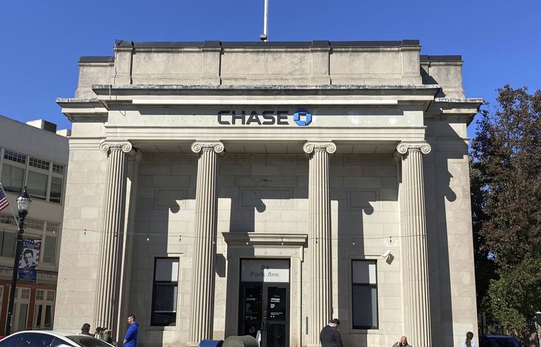 A Chase Bank branch is in Rutherford, New Jersey, on Friday, October 21, 2022 (AP Photo/Ted Shaffrey)