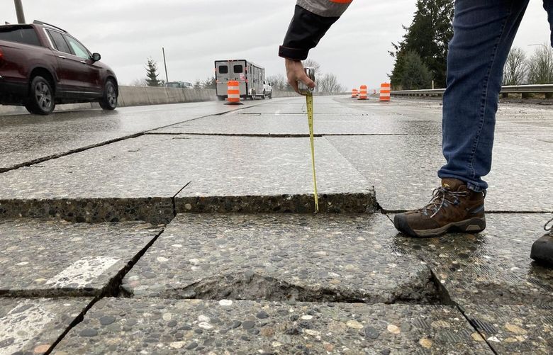 A concrete panel popped up by 3 inches on Thursday, Jan. 12, 2023 forcing emergency repairs that caused long driving delays.