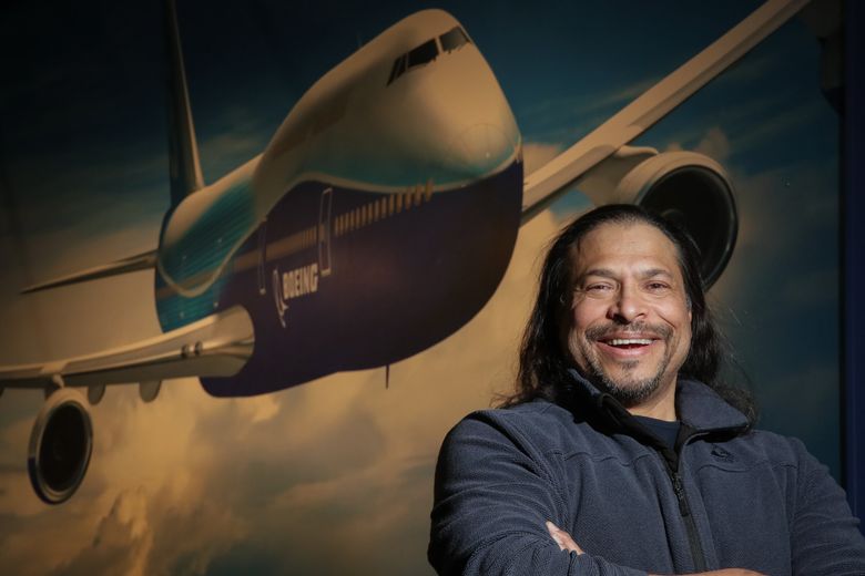 Johnny Patchamatla retired at the end of 2022 after 21 years at Boeing. His father, an immigrant from India, designed components of the original 747 flight deck. (Kevin Clark / The Seattle Times)