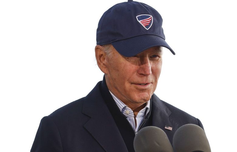 President Joe Biden delivers remarks following a tour of the damage done to Seacliff Pier and Seacliff State Beach in Aptos, Calif., on Thursday, Jan. 19, 2023, while on a tour to assess damage caused by a series of major storms. (Jessica Christian/San Francisco Chronicle via AP) CAFRA831 CAFRA831