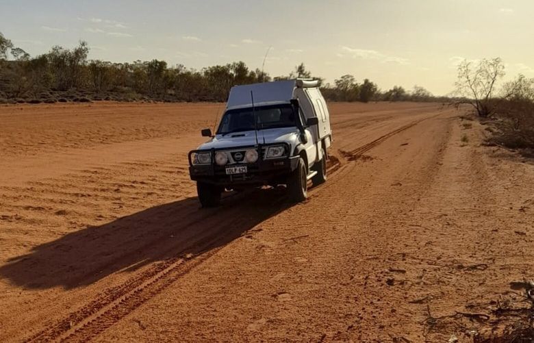 An undated photo provided by Chris English of his Nissan Patrol, somewhere in the Australian outback. When some of the worst flooding in the history of Western Australia made the normal route home to Kunurra impassable, English decided to make a 3000 mile detour. (Chris English via The New York Times) — EDITORIAL USE ONLY — XNYT47 XNYT47