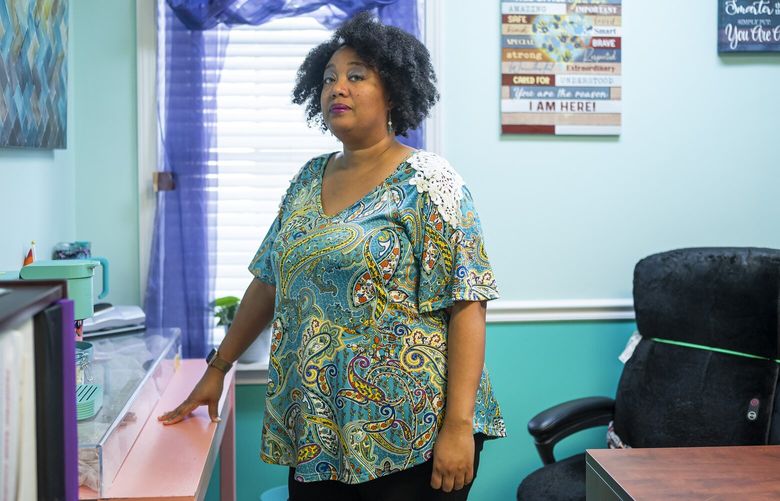 Stephanie Piper, an advocate for sexual assault victims, in Biloxi, Miss., on Jan. 12, 2023.  Piper said she has helped women who were raped connect with abortion providers outside Mississippi. (Emily Kask/The New York Times) XNYT35 XNYT35