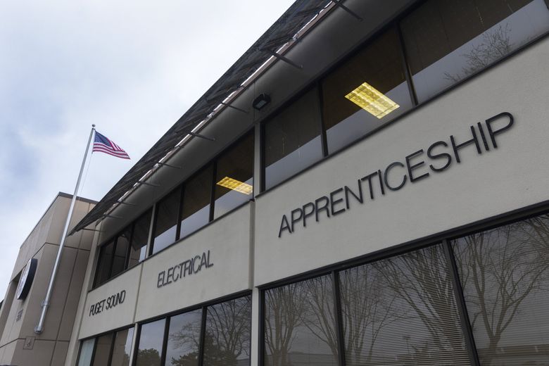 The Puget Sound Electrical Joint Apprenticeship and Training program is held in this Renton building. (Ellen M. Banner / The Seattle Times)