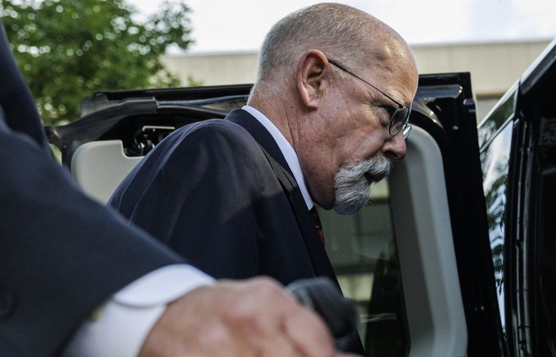 FILE — The veteran prosecutor John Durham in Washington on May 17, 2022. Durham was given the job of determining whether there was any wrongdoing behind the investigation into the 2016 Trump campaign’s ties to Russia. (Samuel Corum/The New York Times) XNYT101 XNYT101