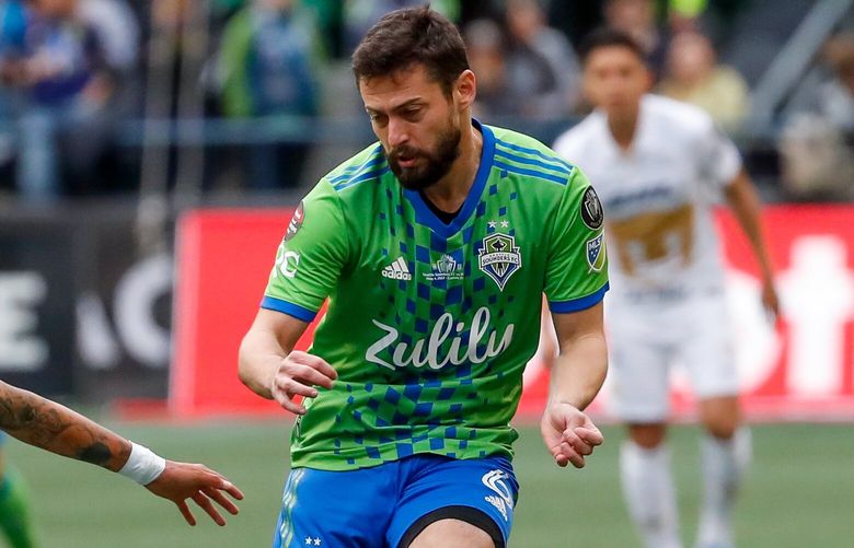 Lumen Field – Seattle Sounders FC vs. Pumas UNAM – CONCACAF CCL Final – 050422

Seattle Sounders FC midfielder Joao Paulo passes the ball during the first half Wednesday, May 4, 2022, in Seattle, Wash. 220292