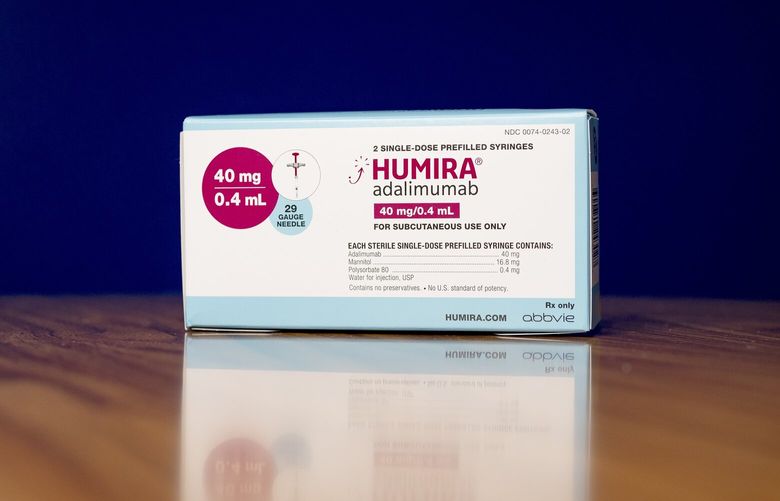 A Humira box in Brook Park, Ohio, Jan. 24, 2023. AbbVie has for years delayed competition for its blockbuster drug at the expense of patients and taxpayers. The monopoly on the market is about to end. (Nic Antaya/The New York Times) XNYT25 XNYT25