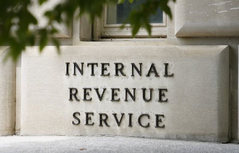 FILE – A sign outside the Internal Revenue Service building in Washington, on May 4, 2021.  (AP Photo/Patrick Semansky, File) 