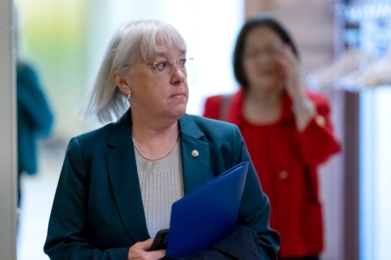 Washington will be in line for even more federal support for the next few years as Sen. Patty Murray, pictured emerging from a Democratic Caucus leadership meeting on Dec. 8, 2022, will chair the budget-writing Senate Appropriations Committee.