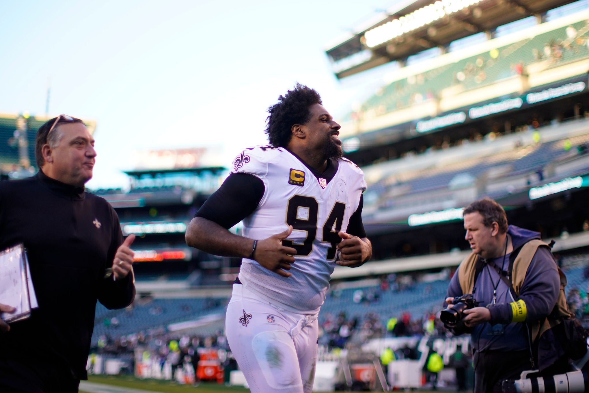 New Orleans Saints defensive end Cameron Jordan (94) leaves the