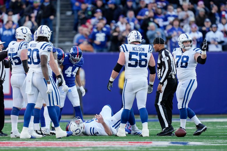 Colts' Foles carted off vs. Giants after Thibodeaux sack