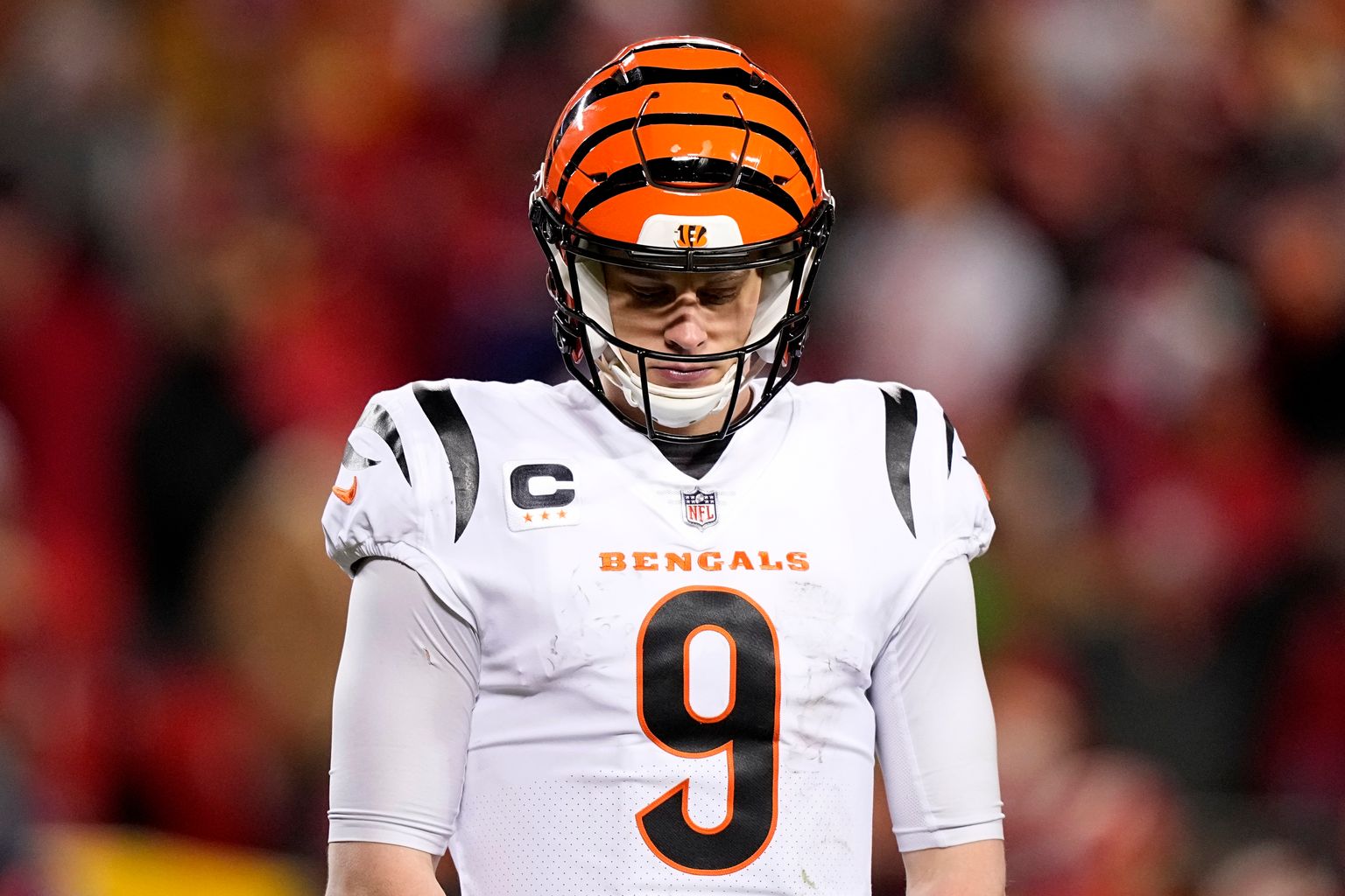 A photograph of Joe Burrow, Bengals QB