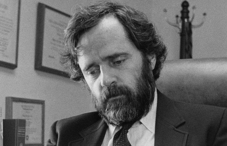 FILE – Allan Ryan in his office at the Justice Department in Washington on June 23, 1983. Ryan, a Justice Department lawyer who in the early 1980s identified and prosecuted dozens of Nazi collaborators living in the United States, earning him a reputation as America’s foremost Nazi hunter, died on Thursday, Jan. 26, 2023, at his home in Norwell, Mass. He was 77. (George Tames/The New York Times) XNYT37 XNYT37
