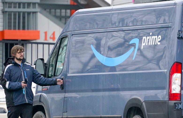 An Amazon Prime driver makes a delivery in Pittsburgh, Jan. 23, 2023. PAGP