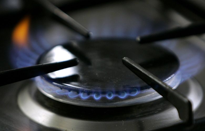 FILE – In this Jan. 11, 2006 file photo, a gas-lit flame burns on a natural gas stove in Stuttgart, Germany. A California restaurant organization is suing Berkeley over the city’s ban on natural gas, which is set to take effect in January, 2020. The California Restaurant Association said in its lawsuit filed Thursday, Nov. 21, 2019, that many chefs use natural gas stoves and the prohibition will crimp the San Francisco Bay Area’s reputation for international and fine cuisine. (AP Photo/Thomas Kienzle, File) LA213