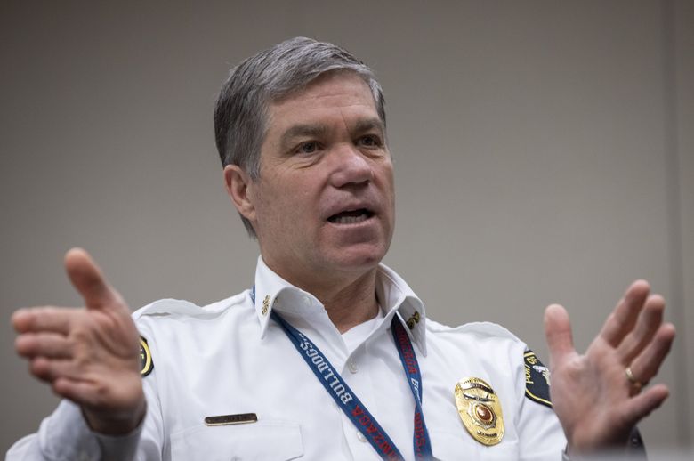 Port of Seattle Fire Chief Randy Krause has been at the forefront of a movement away from PFAS firefighting foams and toward alternative foams due to risks that PFAS, known as &#8220;forever chemicals,&#8221; can pose to health and groundwater. (Ellen M. Banner / The Seattle Times)