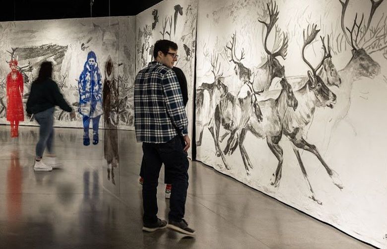 Artists Tomas Colbengtson and Stina Folkebrant follow the history of reindeer herders, life and migration in the exhibit “Mygration,” which runs through March.