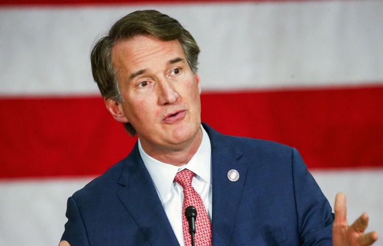 Gov. Glenn Youngkin gives remarks on his proposed tax cut, Monday, Jan. 23, 2023, at Weinstein Jewish Community Center in Richmond, Va. (Shaban Athuman/Richmond Times-Dispatch via AP) VARIT132 VARIT132