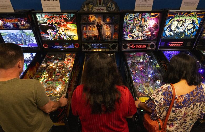 You must be at least seven-years-old to play the collection at the Seattle Pinball Museum, Sunday, Feb. 5, 2023, in Seattle’s Chinatown International District.