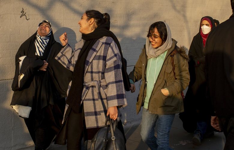 Women with varying degrees of head coverings in Tehran, Jan. 28, 2023. Defiant resistance to Iran’s mandatory hijab law has spread across the country after nationwide protests that erupted last year. (Arash Khamooshi/The New York Times)  XNYT15 XNYT15