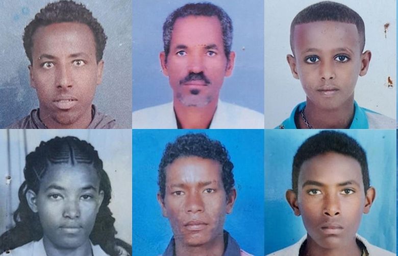 A selection of photos showing civilians killed by Eritrean troops around the area of Mariam Shewito in the northern region of Tigray. MUST CREDIT: Family photos.
