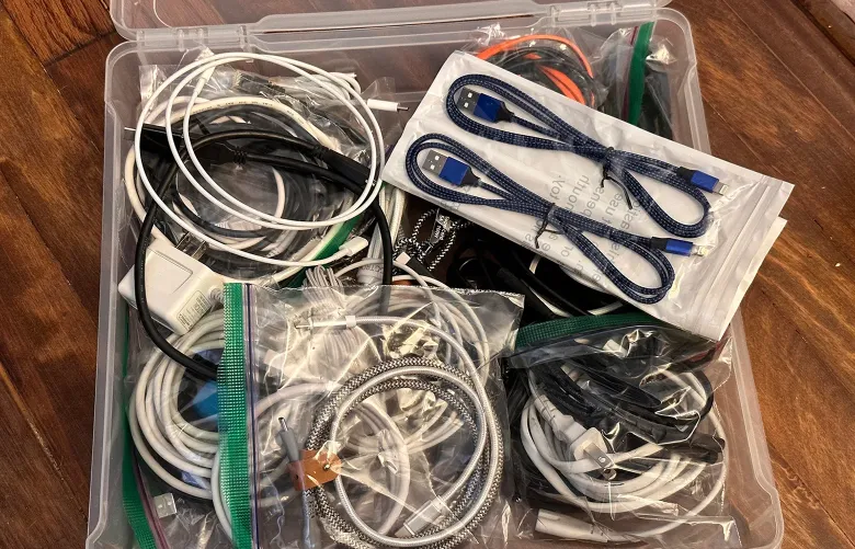It might be time to clean out your box of stray cables and cords. (Jim Rossman/TNS)
