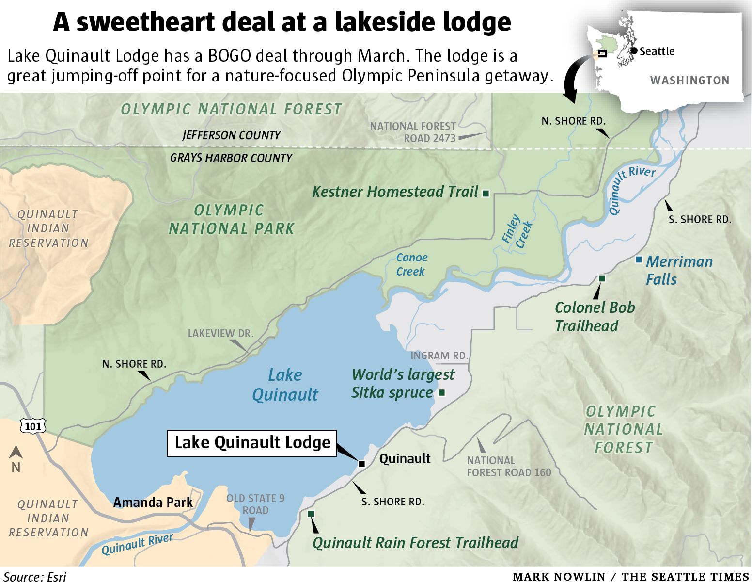 Hikes near lake outlet quinault