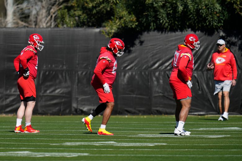 Kansas City Chiefs center Creed Humphrey (52) walks the sideline