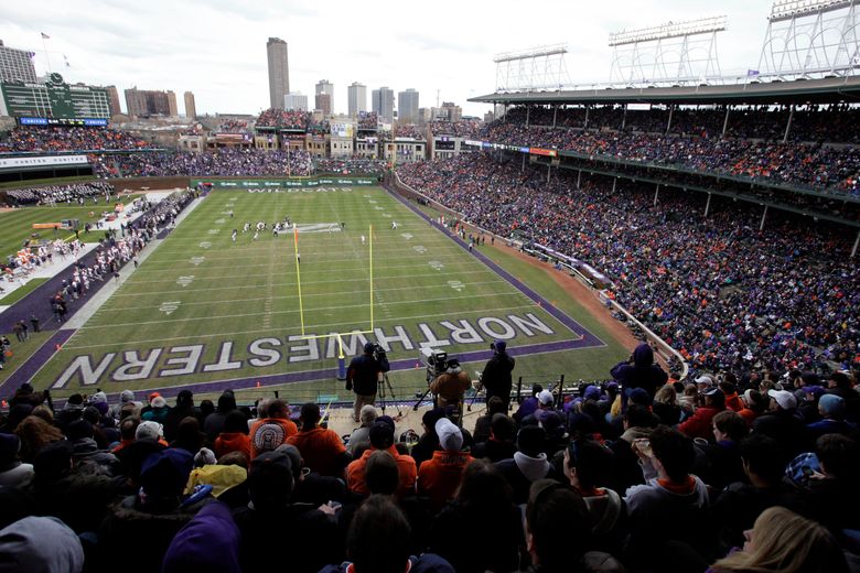 Wrigley Field prepared for college football game