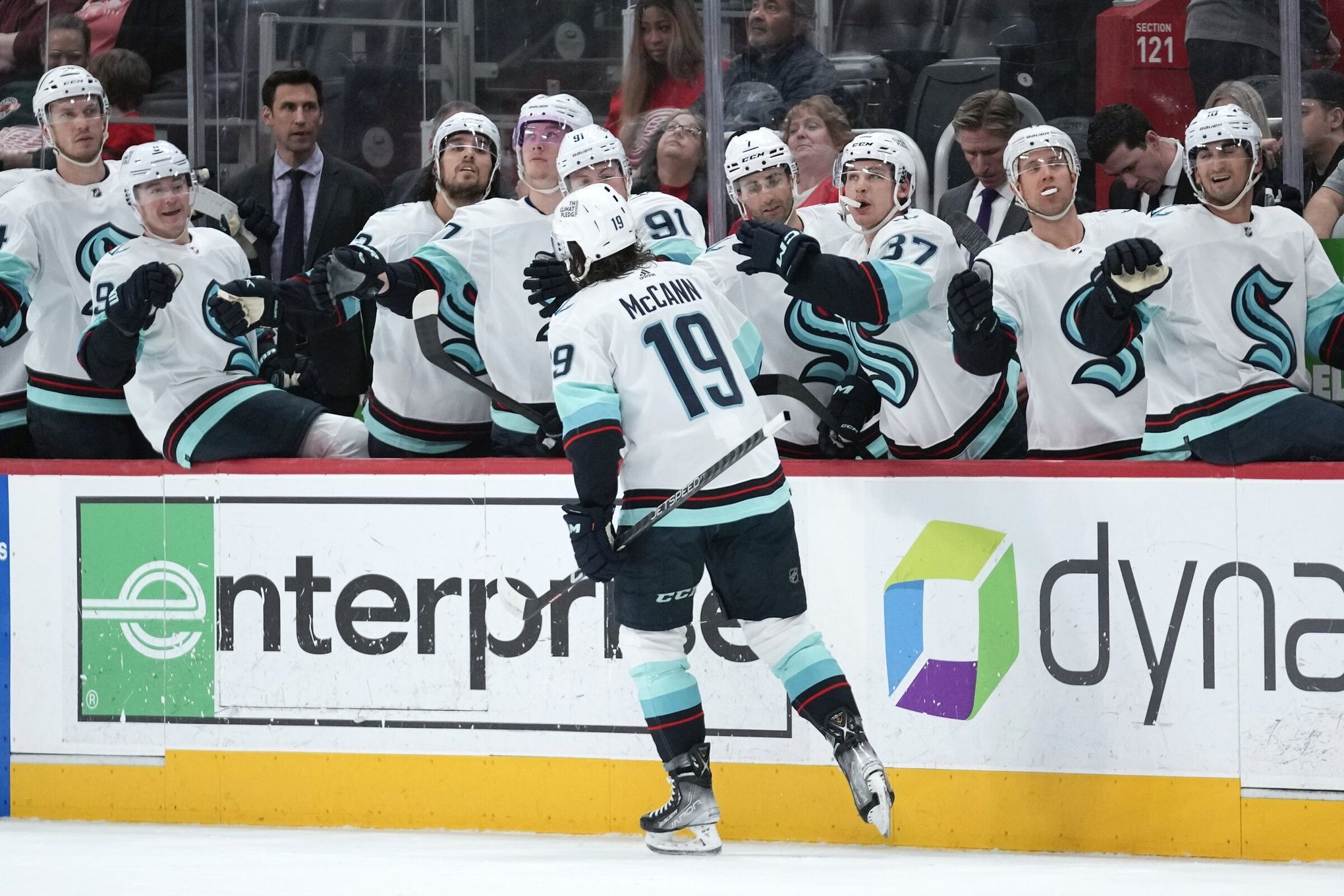 New York Rangers' Vladimir Tarasenko (91) celebrates after scoring a goal  during the second period of an NHL hockey game against the Pittsburgh  Penguins Saturday, March 18, 2023, in New York. (AP