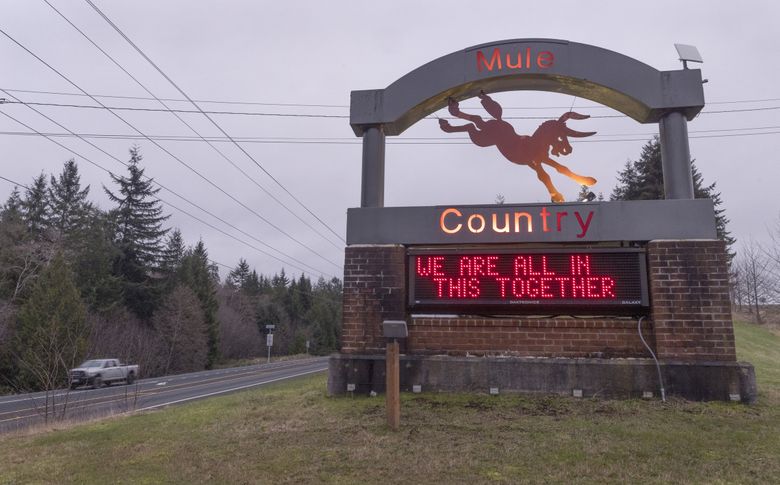 Wahkiakum High School is the home of the Mules. (Ellen M. Banner / The Seattle Times)