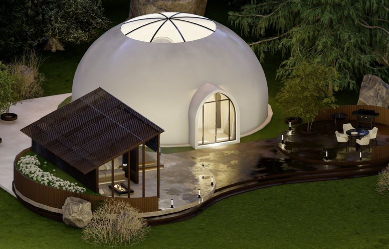 A rendering of a globe dwelling at the Oculis Lodge property near Mount Baker.