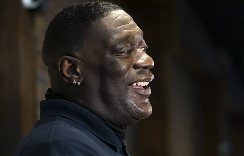 Shawn Kemp talks about opening a cannabis store in the Belltown neighborhood of Seattle Friday October 30, 2020. The location is just across Denny Way near the new Climate Pledge Arena in Lower Queen Anne. 215527