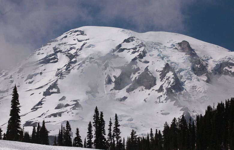 RAINIER 052814
Mount Rainier is photographed from Paradise Visitor Center, located in the southwest corner of the national park, Sunday, June 1, 2014. Six climbers were recently killed on the north slope of Mount Rainier. 
139156