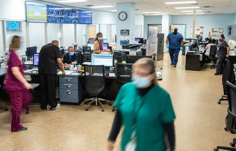 The nursing bay of an observation unit in Connections Health Solutions’ behavioral health center in Phoenix. Connections Health Solutions will be the provider at a recently announced crisis stabilization center in Kirkland, similar to those proposed to be funded by the Crisis Care Centers Levy.
