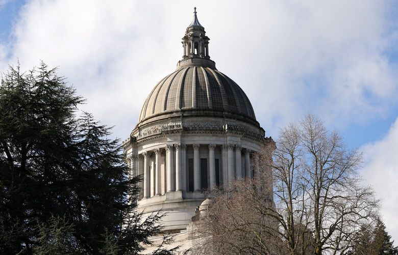 The Washington state Legislative building in Olympia on Tuesday, March 14, 2023.