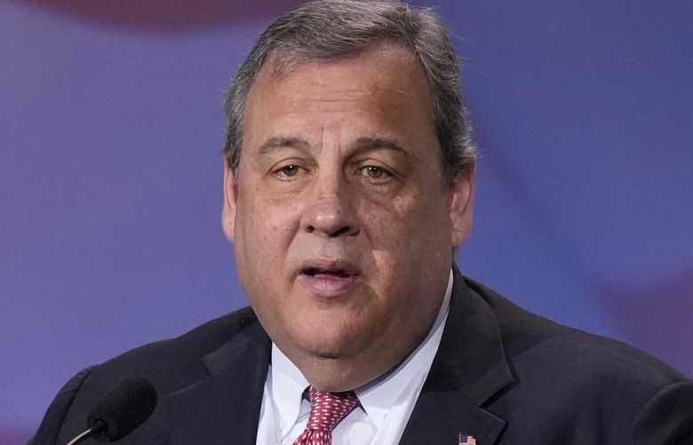 FILE – Former New Jersey Gov. Chris Christie speaks at an annual leadership meeting of the Republican Jewish Coalition Nov. 19, 2022, in Las Vegas. Christie, who is mulling another presidential run, said on March 27, 2023, while speaking in New Hampshire, Republicans need a candidate who can execute a quick takedown of former President Donald Trump. (AP Photo/John Locher, File) WX111 WX111