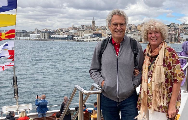 Their travels have even brought them to the sea, like a ship ride in Istanbul, Turkey. (Courtesy of Debbie and Michael Campbell)