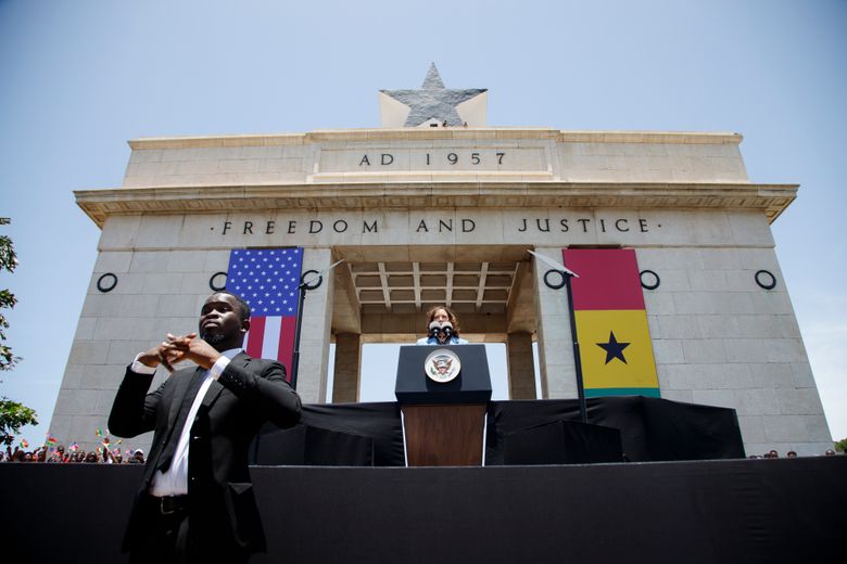 Harris in Africa looks to painful past, innovative future | The Seattle Times